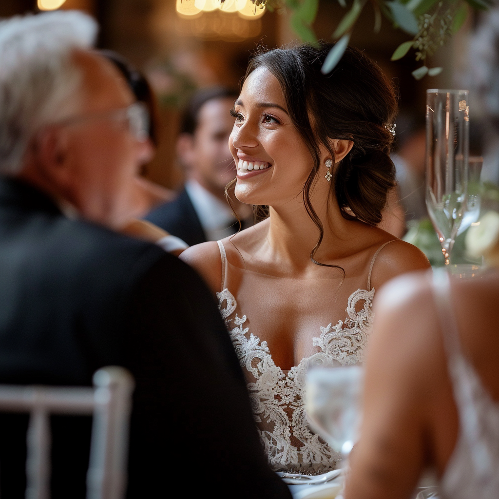 A smiling bride | Source: Midjourney