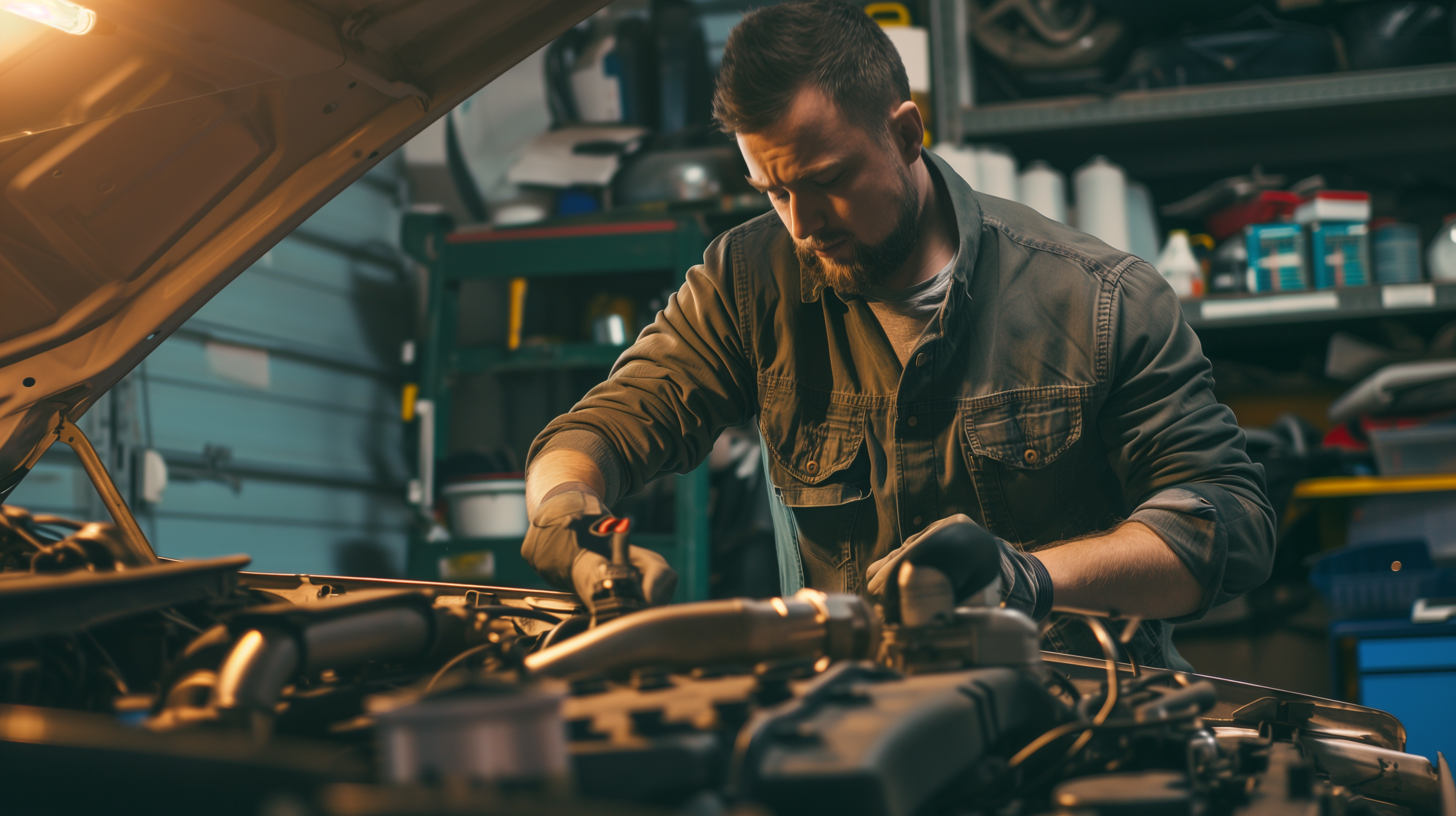 A man working on a car | Source: Midjourney